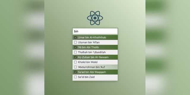 React multi select component dengan fitur type to search